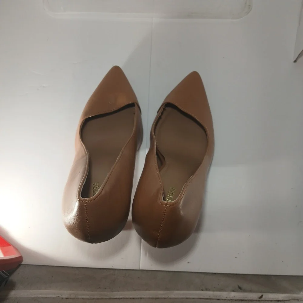 Express Pointed Toe Pumps 10 Tan Nude Stiletto Heels Office Siren Professional
